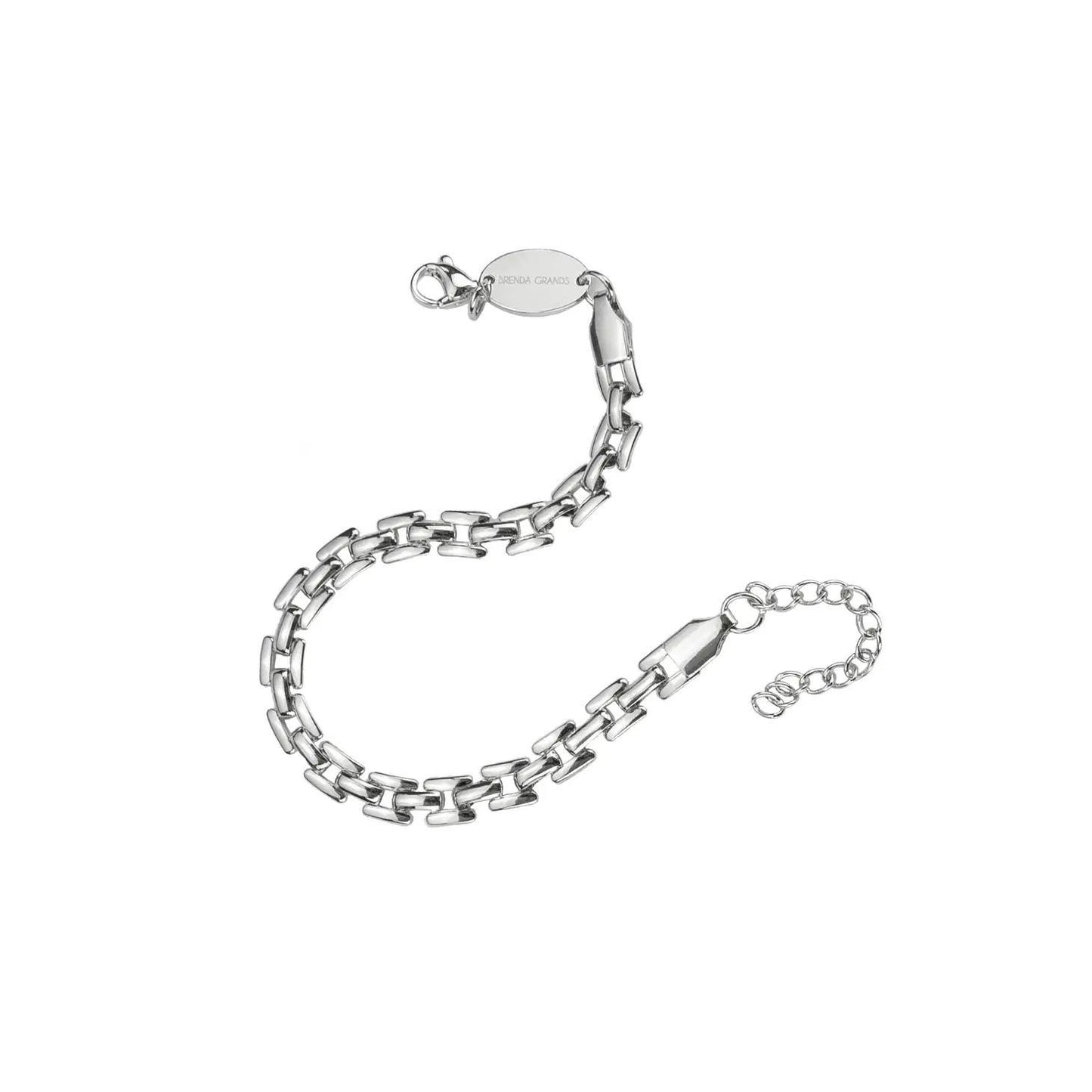 Silver Squared Chain Bracelet