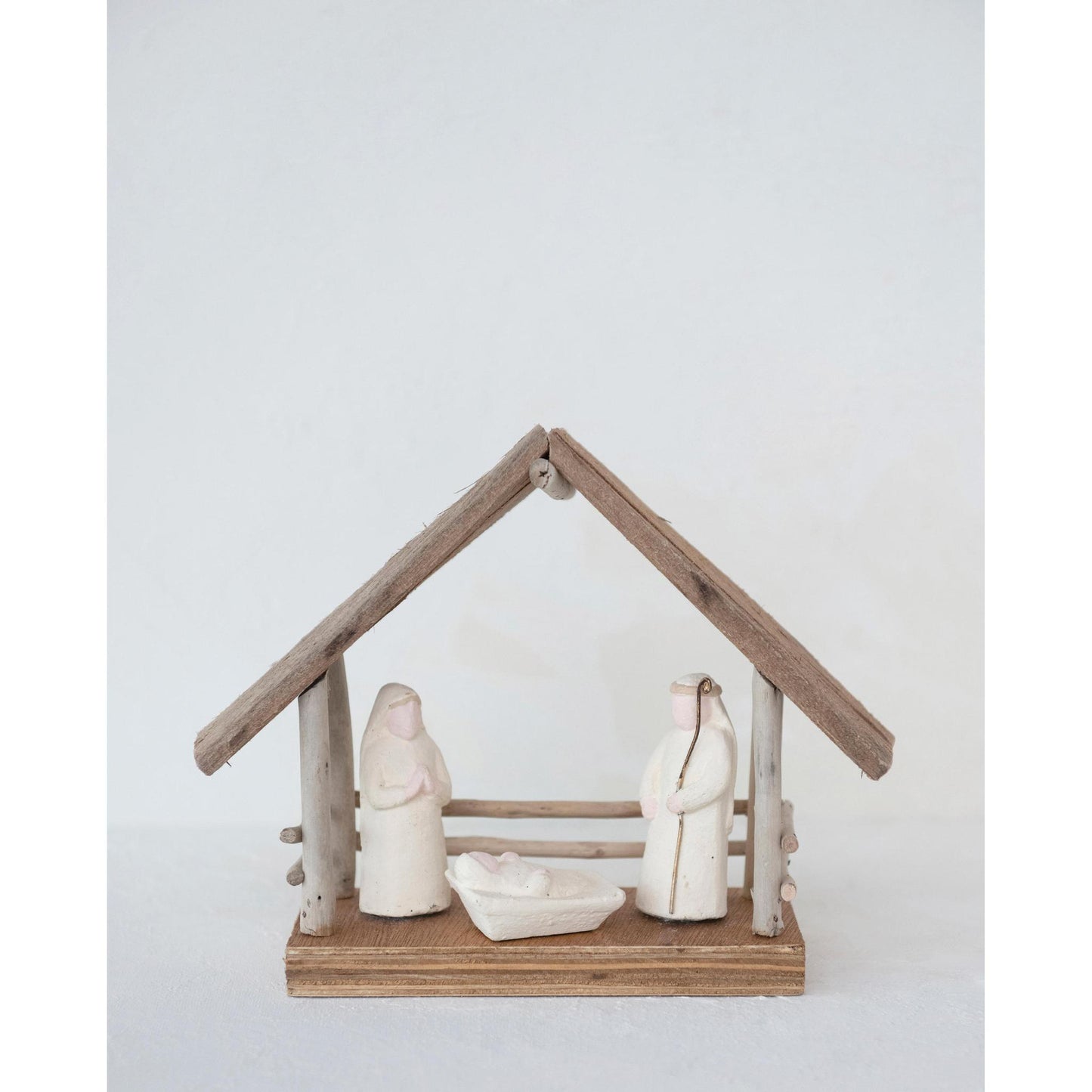 Driftwood and Paper Mache Nativity