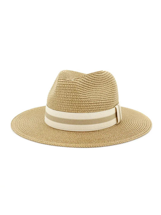 Classic Belted Straw Hat