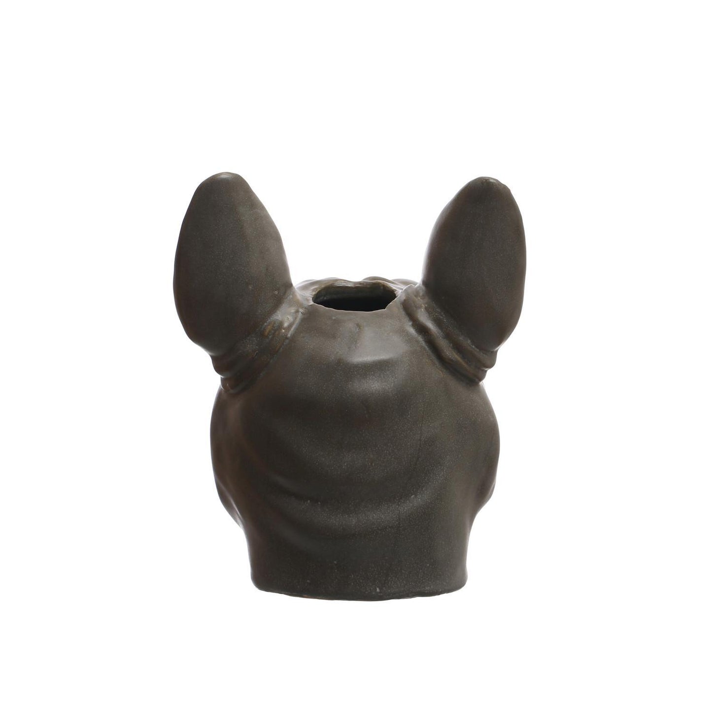 Stoneware French Bulldog Head Vase