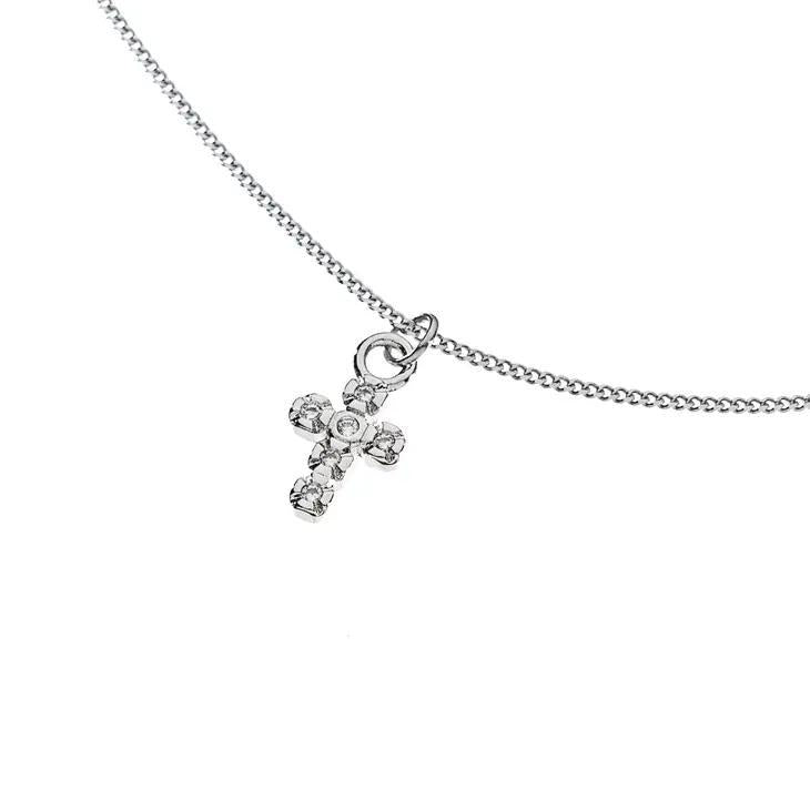 Silver Shiny Cross Necklace