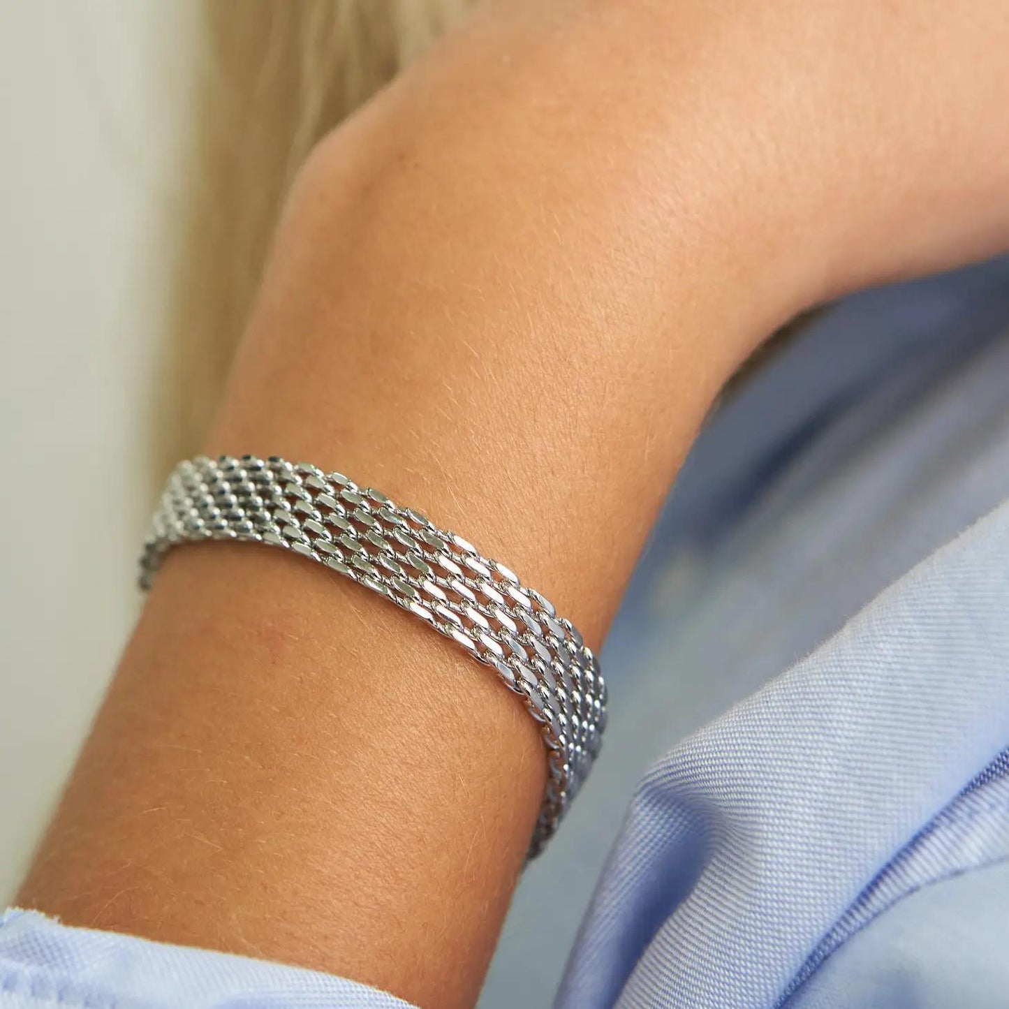 Silver Braided Band Bracelet