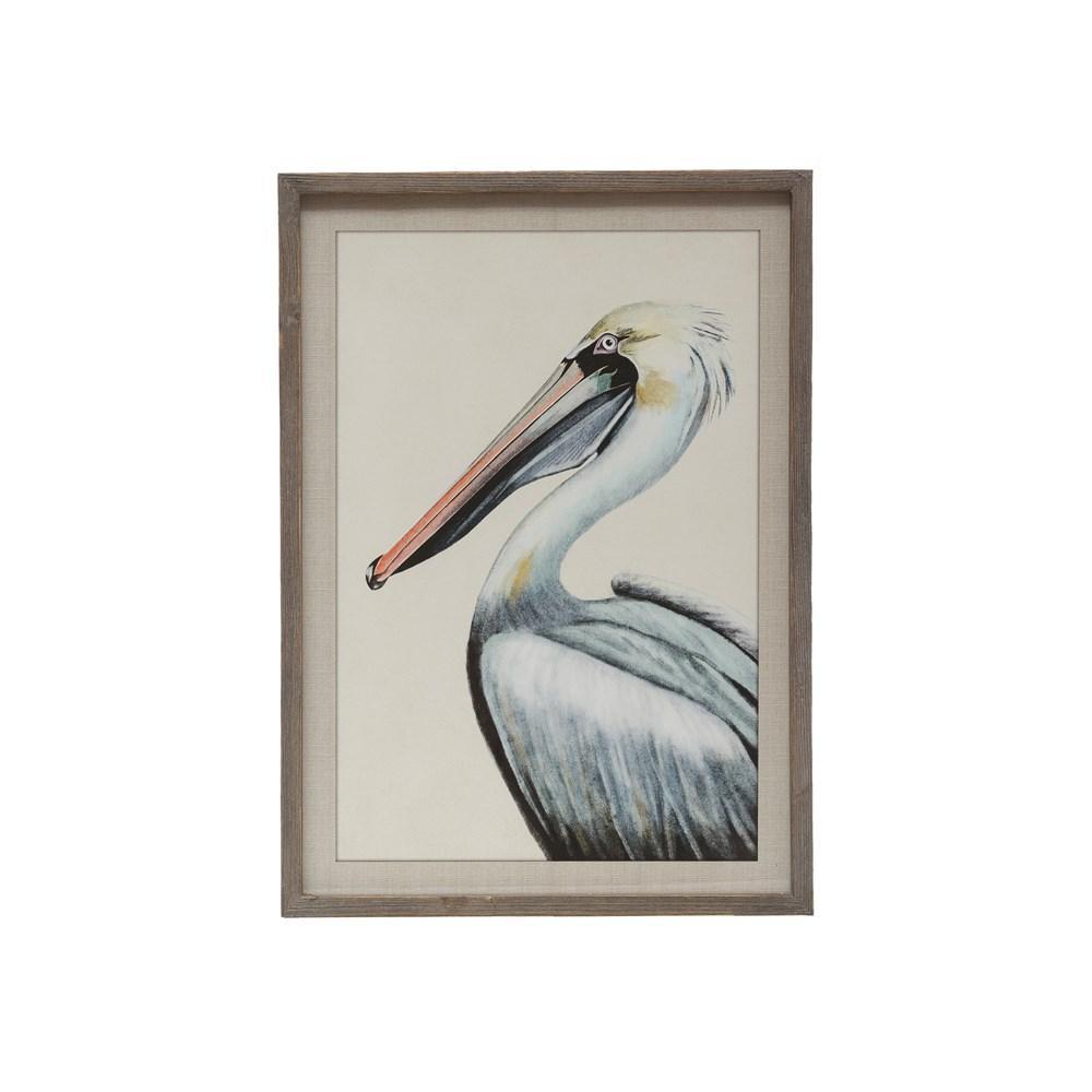 Wood Frame Pelican Art Print