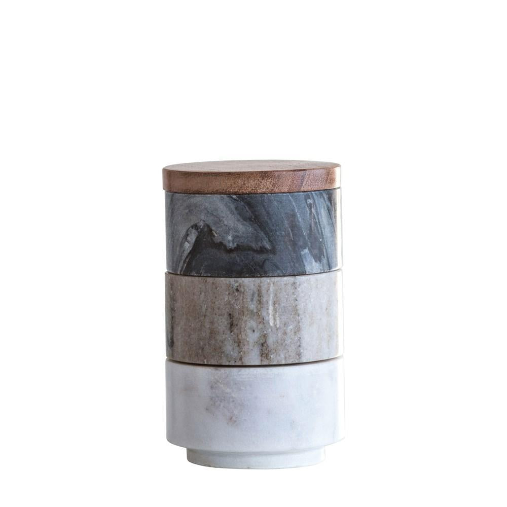 Marble Stacking Pinch Pot Trio