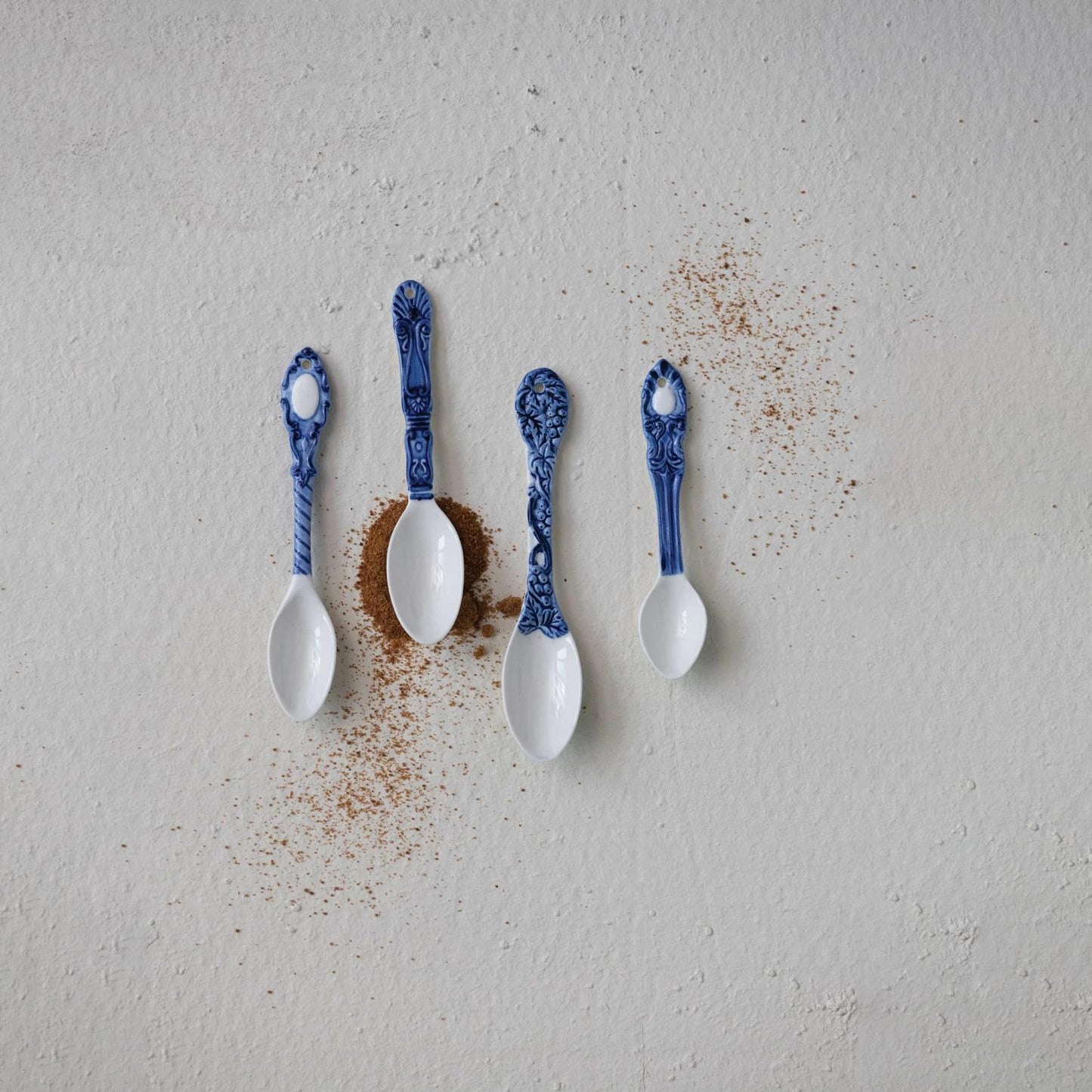 Hand-Painted Embossed Stoneware Spoon