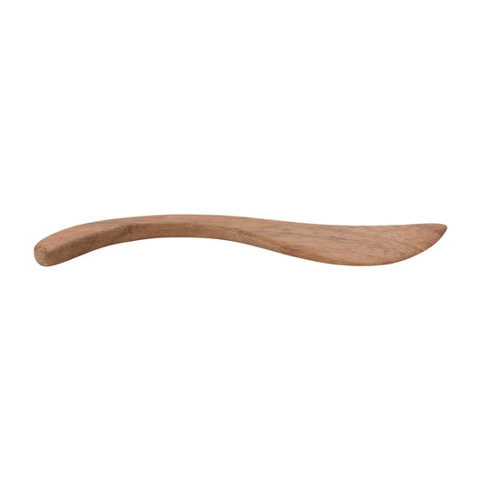 Hand-Carved Acacia Wood Curved Cheese Knife