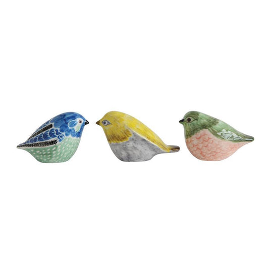 Hand Painted Stoneware Birds