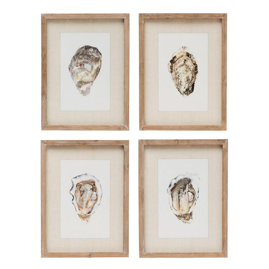 Wood Frame Oyster Shell Art Print