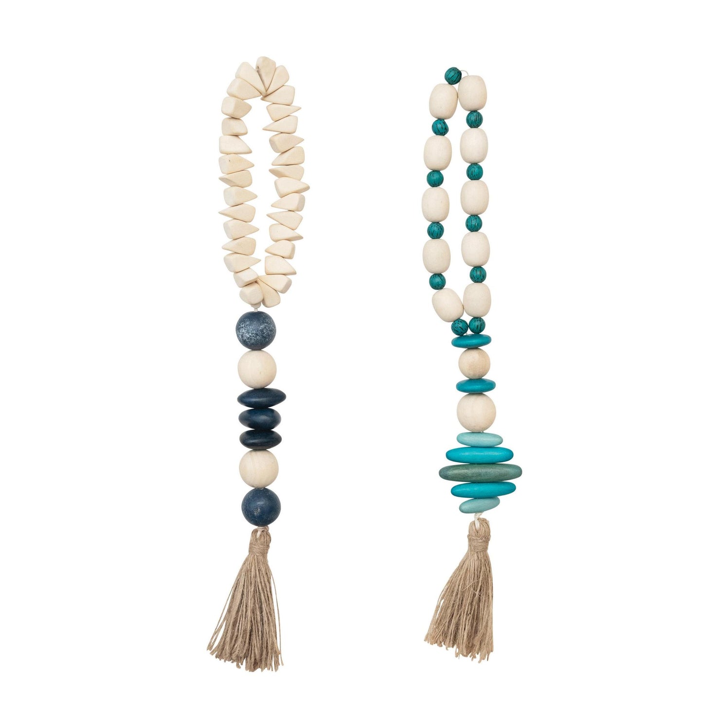 Wood Beads with Jute Tassel