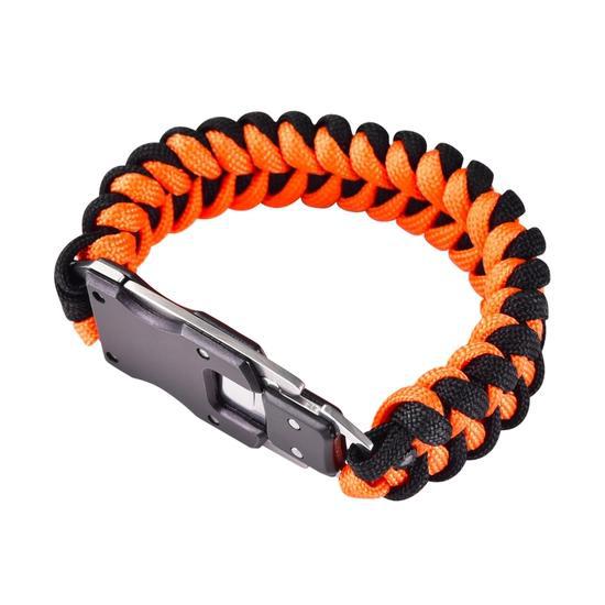 Paracord Survival Bracelet - Orange & Black