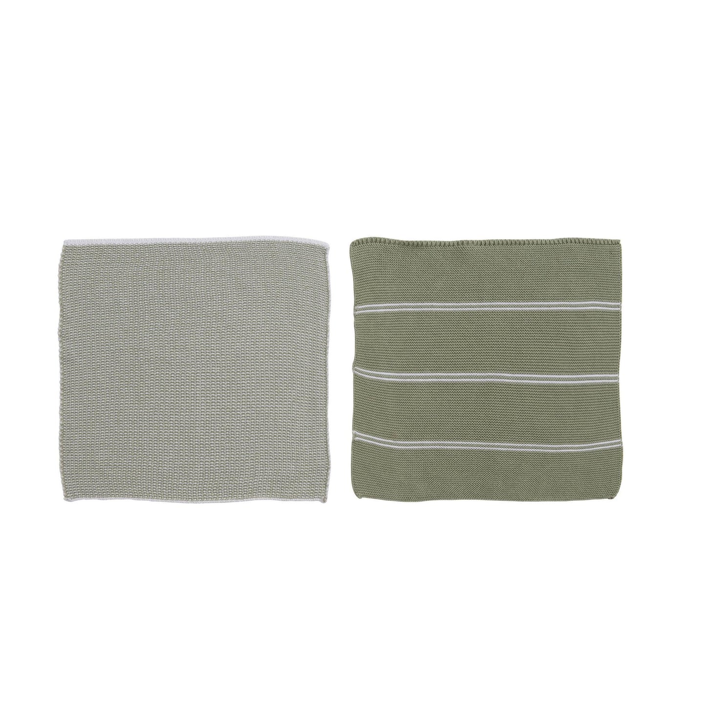 Set of Two Square Cotton Knit Dish Cloths