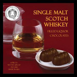 Single Malt Scotch Whiskey Filled Liquor Chocolates - 6 piece