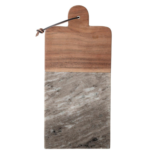 Marble & Acacia Wood Board & Canape Knife