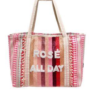 Rosé All Day Beaded Tote