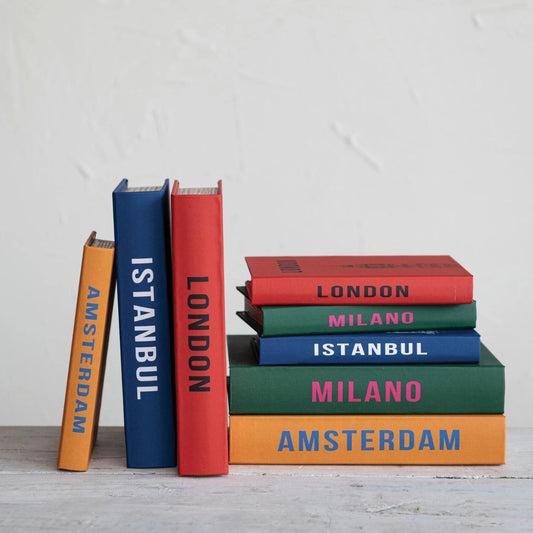 Canvas Book Storage Boxes with City Names