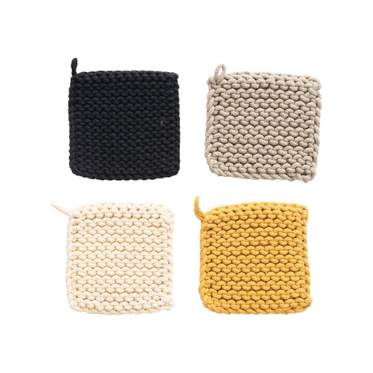 Square Cotton Crochet Pot Holder