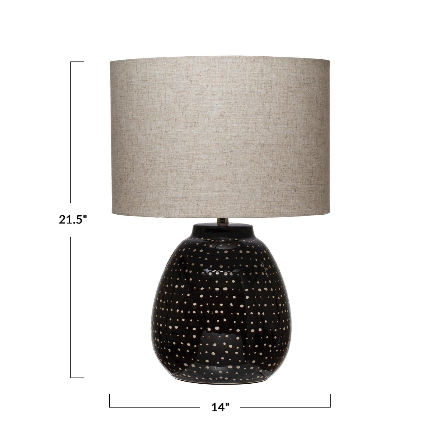 Black and White Stoneware Table Lamp