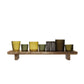 Paulownia Wood Footed Tray with Glass & Metal Votives