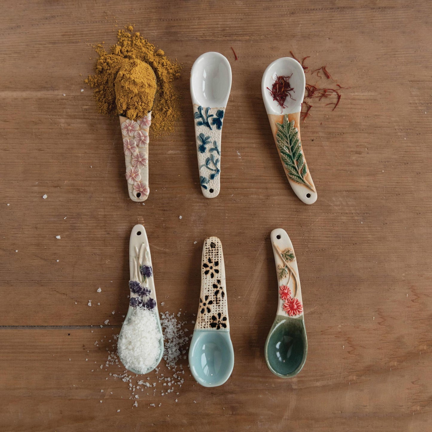 Floral Hand-Painted Ceramic Spoon